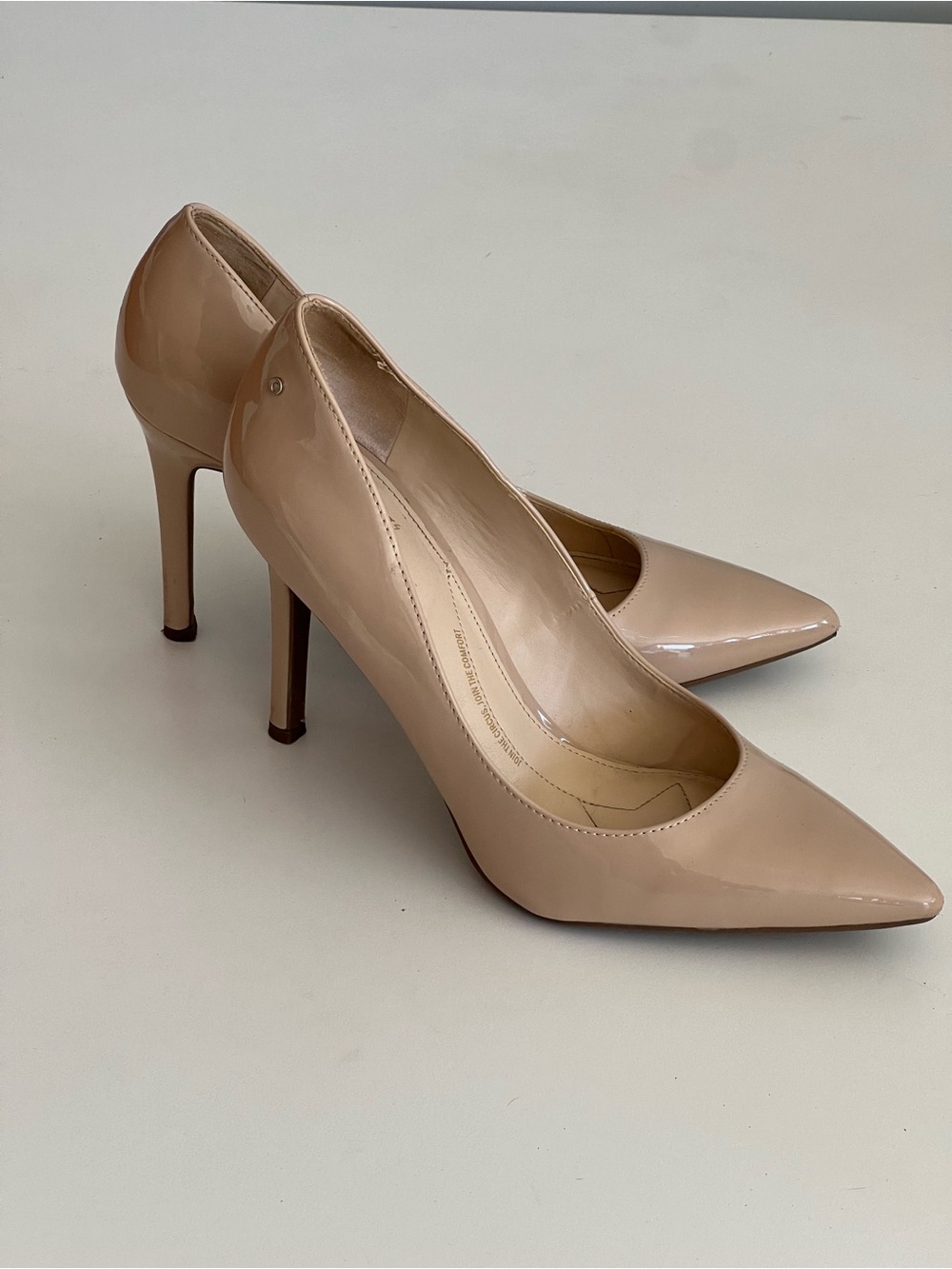 Circus by Sam Edelman Nude Patent Pointed-Toe Stiletto Pumps